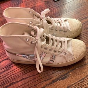 White Gola high tops with silver accents